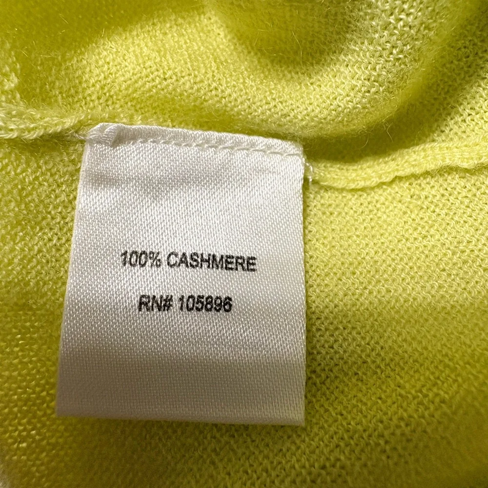 Chartreuse Cashmere V neck Tank Layering Lightweight Yellow Soft Top. Classics M - Picture 5 of 10